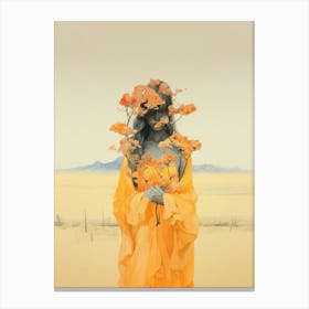 portrait of a woman in a field illustration 9 Canvas Print