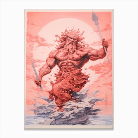  A Drawing Of Poseidon In The Style Of Neoclassical 2 Canvas Print