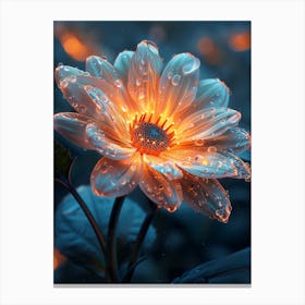 Water Drops On A Flower 2 Canvas Print