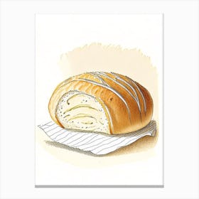 Onion Cheese Bread Bakery Product Quentin Blake Illustration 1 Canvas Print