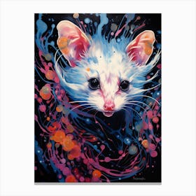  A Hanging Possum Vibrant Paint Splash 1 Canvas Print
