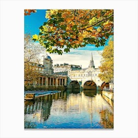 Pulteney Bridge, Bath, Unesco World Heritage Site, Avon, Somerset, England, United Kingdom Canvas Print