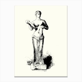 Aphrodite Monoline Hand Drawing Aesthetic Illustration Canvas Print