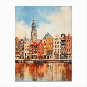 Amsterdam Canals - Oil Painting Canvas Print