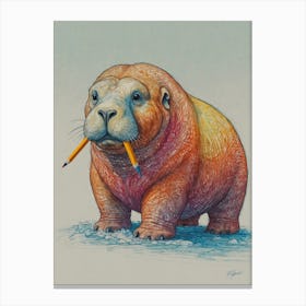 Pencil Walrus Canvas Print