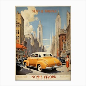 Vintage Travel Poster New York Art Print 1 Canvas Print