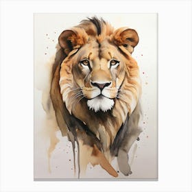 Lion Watercolor Painting 9 Canvas Print