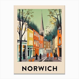 Norwich 3 Vintage Travel Poster Canvas Print