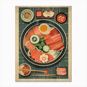 Sukiyaki Japanese Dish Mid Century Modern Canvas Print