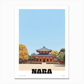 Todai Ji Temple Nara 1 Colourful Illustration Poster Canvas Print