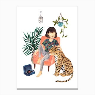 Jaguar Girl Canvas Print