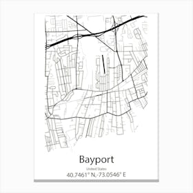 Bayport,United States Minimalist Map 1 Canvas Print