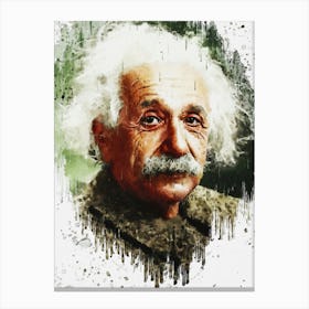Albert Einstein Paint Canvas Print