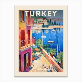 Kusadasi Turkey 2 Fauvist Painting  Travel Poster Canvas Print