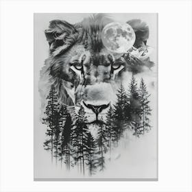 Lion In The Forest 2 Canvas Print