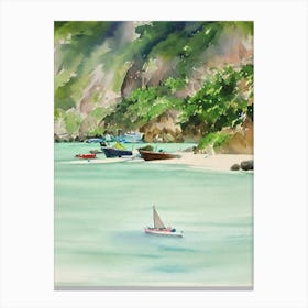 Phuket Thailand Watercolour Tropical Destination Canvas Print