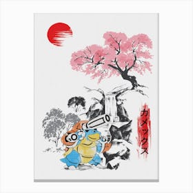 Mega Blastoise Cherry Blossom Canvas Print