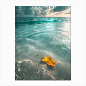 Autumn Leaf On The Beach Canvas Print