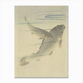 Japanese Ukiyo-E Carp In The Water Canvas Print