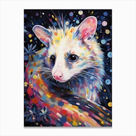  A Playful Possum Vibrant Paint Splash 1 Canvas Print