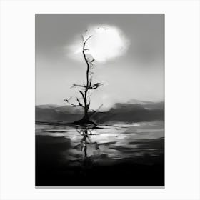 Tranquility Abstract Black And White 7 Canvas Print
