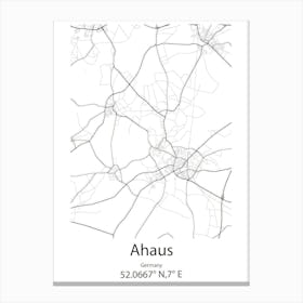 Ahaus,Germany Minimalist Map Canvas Print