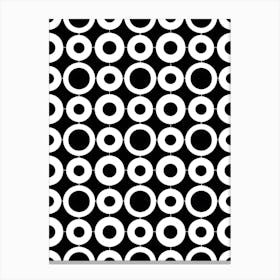 Black And White Circles 1 Canvas Print