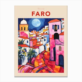 Faro Portugal 6 Fauvist Travel Poster Canvas Print