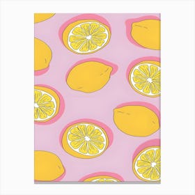 Lemons On Pink Canvas Print
