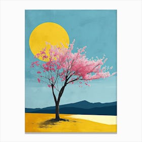 Cherry Blossom Tree, Minimalism Canvas Print