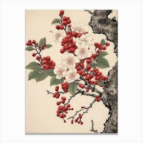 Sakura Cherry Blossom 2 Vintage Japanese Botanical Canvas Print