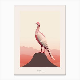 Minimalist Pheasant 3 Bird Poster Canvas Print