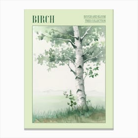 Birch Tree Atmospheric Watercolour Painting 2 Poster Canvas Print