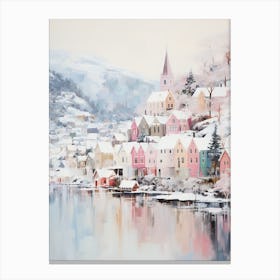 Dreamy Winter Painting Bergen Norway 1 Canvas Print