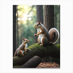 Squirrels In The Forest Canvas Print