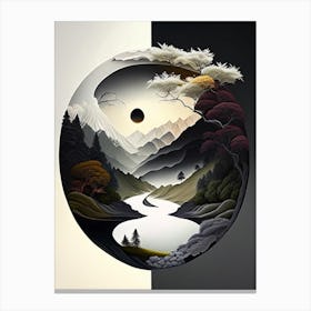 Landscapes 14, Yin and Yang Illustration Canvas Print