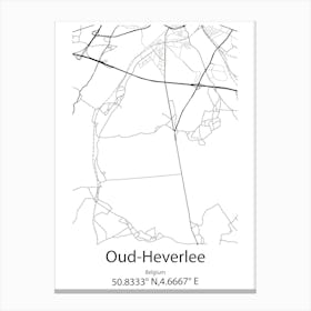 Oud Heverlee,Belgium Minimalist Map Canvas Print