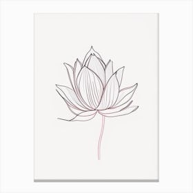 Lotus Flower, Buddhist Symbol Minimal Line Drawing 3 Canvas Print