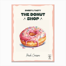 Pink Cream Donut The Donut Shop 0 Canvas Print