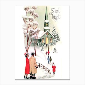 Going To The Church On A Christmas Silent Night Canvas Print