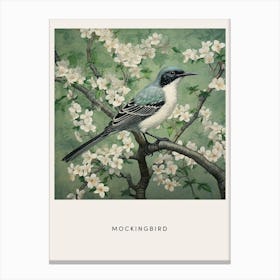 Ohara Koson Inspired Bird Painting Mockingbird 4 Poster Canvas Print