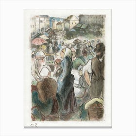 Market In Gisors (1923–1930), Camille Pissarro Canvas Print