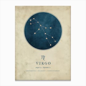 Astrology Constellation and Zodiac Sign of Virgo Canvas Print