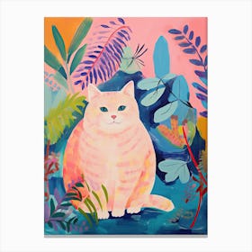 Happy Cat In The Jungle, Matisse Inspired Canvas Print