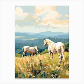 Horses Painting In Blue Ridge Mountains Virginia, Usa 3 Canvas Print