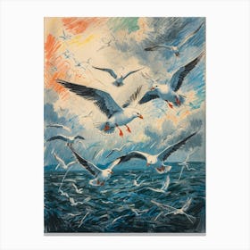 Seagulls In Flight Canvas Print