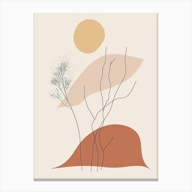 Copenhagen Botanical Garden Boho Line Art Canvas Print