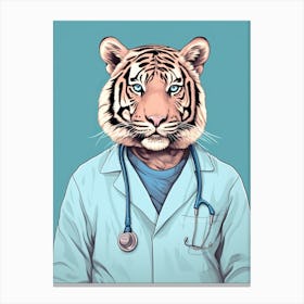Tiger Illustrations Wearing Scrubs 2 Canvas Print