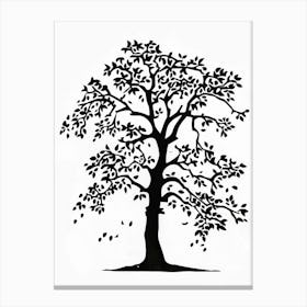 Elm Tree Simple Geometric Nature Stencil 2 Canvas Print