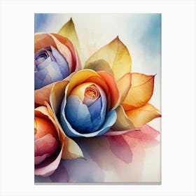 Watercolor Roses 13 Canvas Print